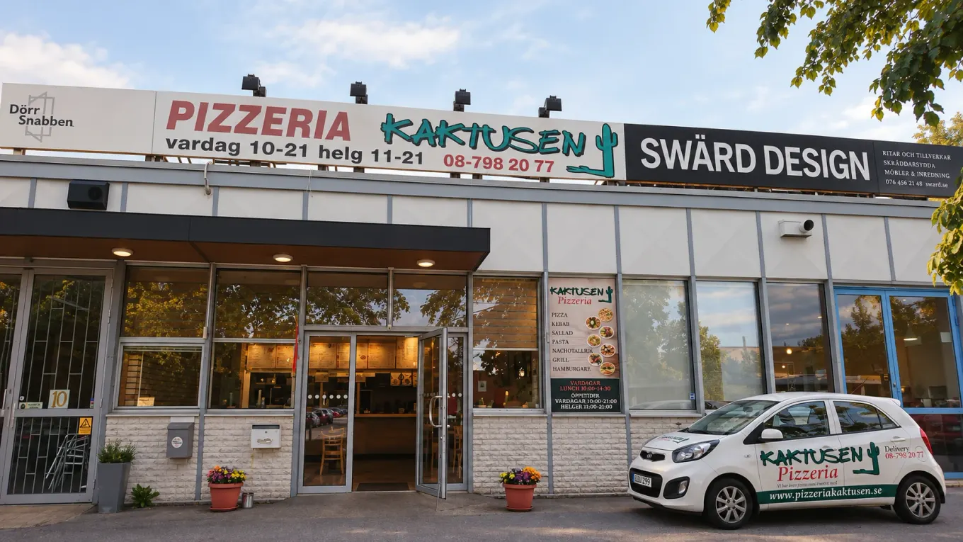 Nygräddad calzone på Pizzeria Kaktusen i Tyresö